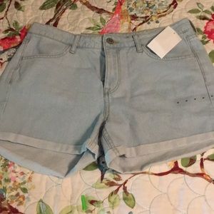 Light washed denim shorts